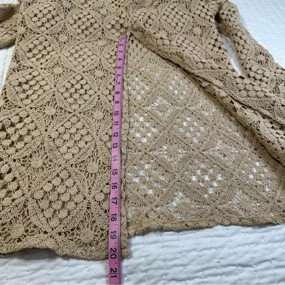 NWT Anthropologie BLITHE Crochet Cottogecore With Dramatic Trumpet Sleeve - Picture 12 of 16